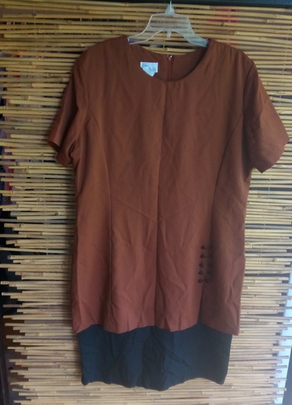 Debra Martin Black Mocha Dress 16 Plus - Picture 1 of 3